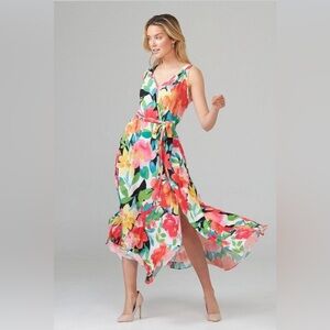 Joseph Ribkoff Orange Tie Front Sundress